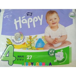 Подгузники Bella Happy Baby Green Tea Maxi 4 (8-18 кг) 27 шт.  