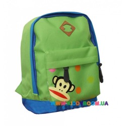 Рюкзак с обезьянкой в углу зеленый
