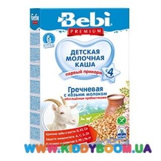 Молочная гречневая каша Bebi Premium® с козьим молоком, обогащенная пребиотиками 200 г. 