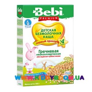 Гипоаллергенная гречневая каша Bebi Premium® с пребиотиками 200 г. 