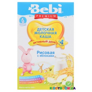 Молочная каша Bebi Premium рис с яблоком ( с 4- х мес.)  250 г