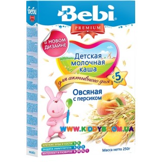 Молочная овсяная каша Bebi Premium® с персиком 200 г.