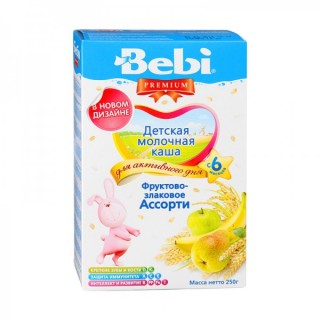 Каша молочная Bebi фруктово-злаковое ассорти (с 6 мес.) 250 гр.