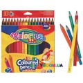 Карандаши цветные треугольные JUMBO (18) с точилкой Colorino 15554PTR 
