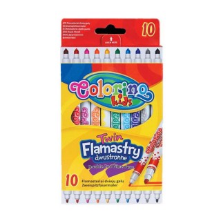 Фломастеры Colorino Fibre Pens двухсторонние 10 цветов 10 шт (13451PTR/1)