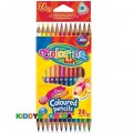 Карандаши треугольные цветные Colorino 33046PTR, 12шт/24 цвета