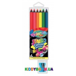 Карандаши цветные JUMBO neon (6 цветов) с точилкой Colorino 34654PTR