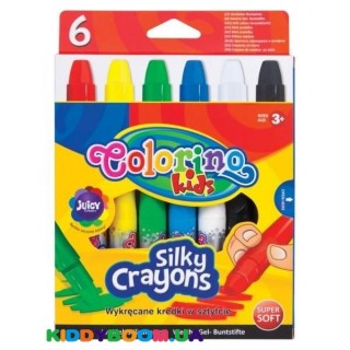Мелки выкручивающиеся шелковые Colorino 36061PTR, 6 цветов