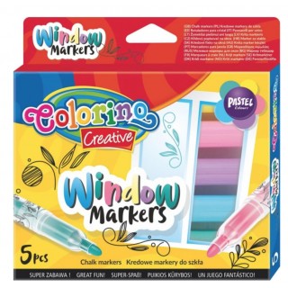 Маркеры для рисования на стекле 5 цветов Colorino 39637PTR