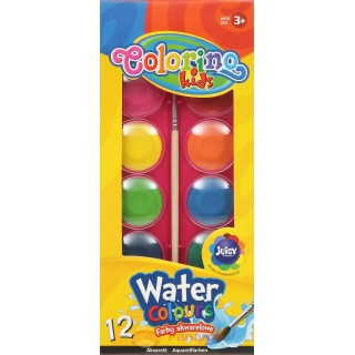 Краски акварельные "Water Colours" большие таблетки Colorino 12 цветов (41089PTR)