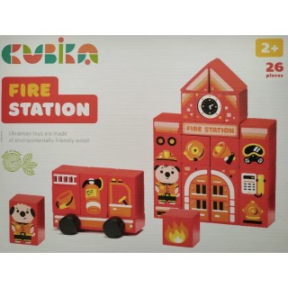 Деревянная игрушка Конструктор Fire station LDK3 Cubika 15139