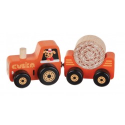 Деревянная игрушка на магнитах Трактор Cubika 15351