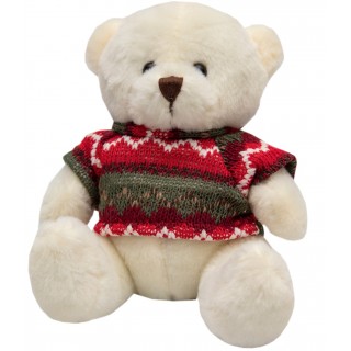 Мягкая игрушка Медвежонок в свитере 15 см, белый Devik toys 395018
