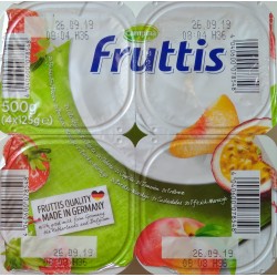 Йогурт Fruttis Клубника и Персик-Маракуя, 4х125гр