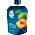 Фруктовое пюре Gerber Яблоко и персик с 6 месяцев 90 г (Пауч)