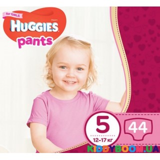 Трусики-подгузники для девочки Huggies 5 (12-17 кг) 44 шт.