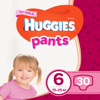Трусики-подгузники Huggies Pants 6 Jumbo для девочек 30 шт
