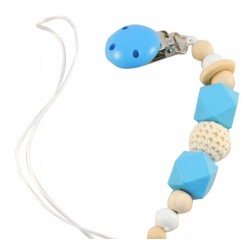 Клипса для пустышки деревянная с вязаным шариком Megazayka 0502