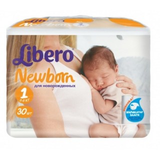 Подгузники Libero Baby Soft 1 (2-5 кг) 30 шт.