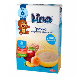 Каша молочная Lino Гречневая с яблоком и абрикосом 190 г