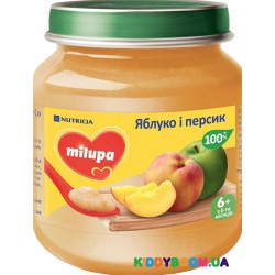 Фруктовое пюре Milupa яблоко, персик (125 гр)