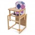 Деревянный стульчик для кормления трансформер Наталка Зайчик фиолетовый (Круги)