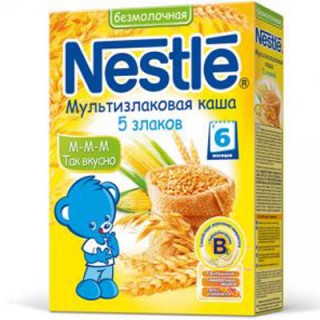 Каша Nestle мультизлаковая каша 5 злаков, безмолочная (с 6мес) 250 гр