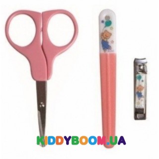 Маникюрный набор Nuby (ножницы, щипчики, пилочка) 4774 pink