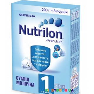 Сухая молочная смесь Nutrilon 1 (0-6 мес) с пребиотиками 200 гр