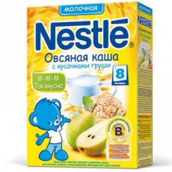 Каша молочная Nestle овсяная с кусочками груши (с 8 мес.) 250 гр.