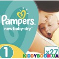 Подгузники Pampers New Baby Dry 1 newborn (2-5 кг)  27 шт