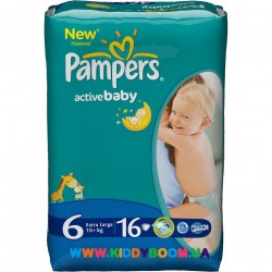 Подгузники Pampers Active Baby 6 Extra Large (15+кг), 16 шт.