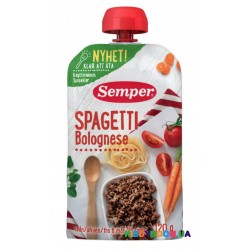 Овощное-мясное пюре Semper Спагетти болоньезе пауч (с 8-ми мес.) 120 г