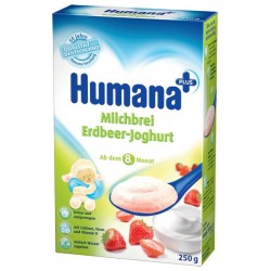 Каша молочная Нumana рисовая с клубничным йогуртом (с 8 мес.) 250 гр