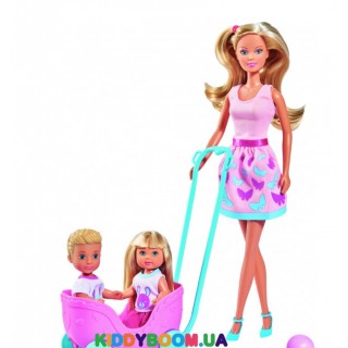 Кукольный набор Штеффи, Эви и Тимми Прогулка двойни с питомцами Steffi & Evi 5733229