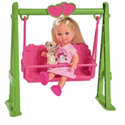 Игровой набор Steffi & Evi 5733443 Кукла Эви на качелях с питомцем