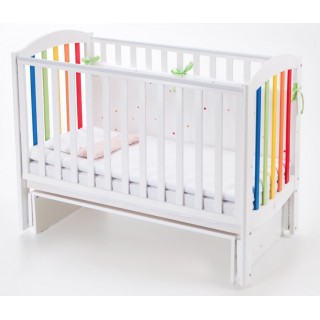 Детская кроватка Соня, белая с радугой Верес  ЛД-10