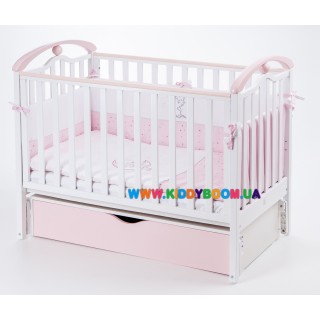 Детская кровать Верес "Соня ЛД 5" маятник с ящиком бело-розовая 05.08