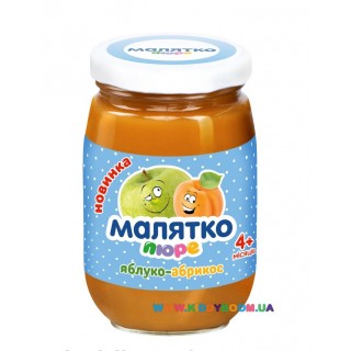 Пюре Малятко Яблоко-абрикос (с 4 мес.) 180 гр.