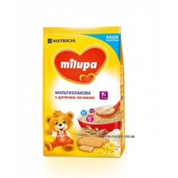 Каша молочная Milupa мультизлаковая с детским печеньем (с 7 мес) 210 гр.