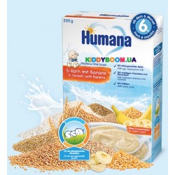 Каша молочная 5 злаков с бананом Humana с 6-ти мес. (200 г)