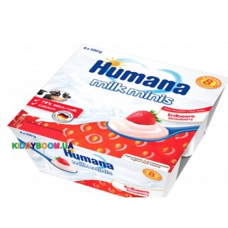 Продукт кисломолочный Humana клубника (с 6-ти мес.) 4 х 100 г