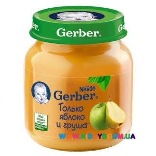 Пюре Gerber Яблоко, груша (с 4 мес.) 130 гр
