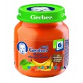 Пюре Gerber Яблоко, абрикос, банан (с 6 мес.) 130 гр.