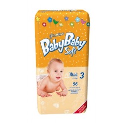 Подгузники BabyBaby Soft Premium Midi 3 (4-9 кг) 56 шт.