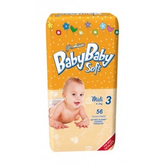 Подгузники BabyBaby Soft Premium Midi 3 (4-9 кг) 56 шт.