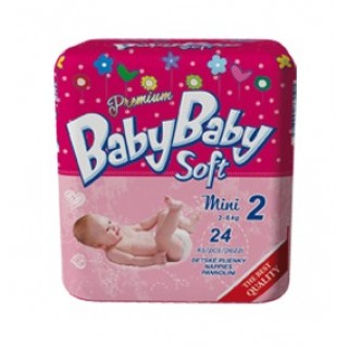 Подгузники BabyBaby Soft Premium Mini 2 (3-6 кг) 24 шт.