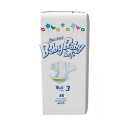 Подгузники BabyBaby Soft Стандарт Midi 3 (4-9 кг) 56 шт.