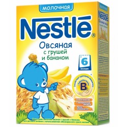 Каша молочная Nestle овсяная с грушей и бананом (с 6 мес.) 250 гр.