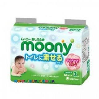Детские влажные салфетки Moony Tissue 3 х 50 шт.